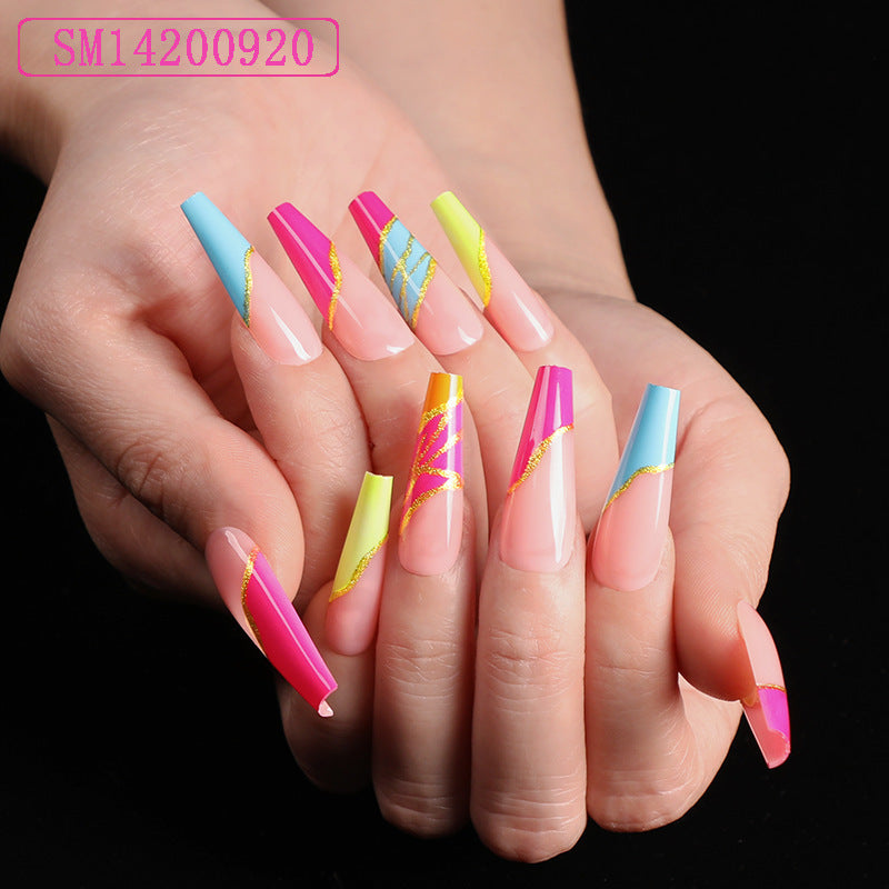 Assemble Ballet Nails, Trapezoidal Coffin, Fake Nails, Wear Nail Art Patches Assemble Ballet Nails, Trapezoidal Coffin, Fake Nails, Wear Nail Art Patches